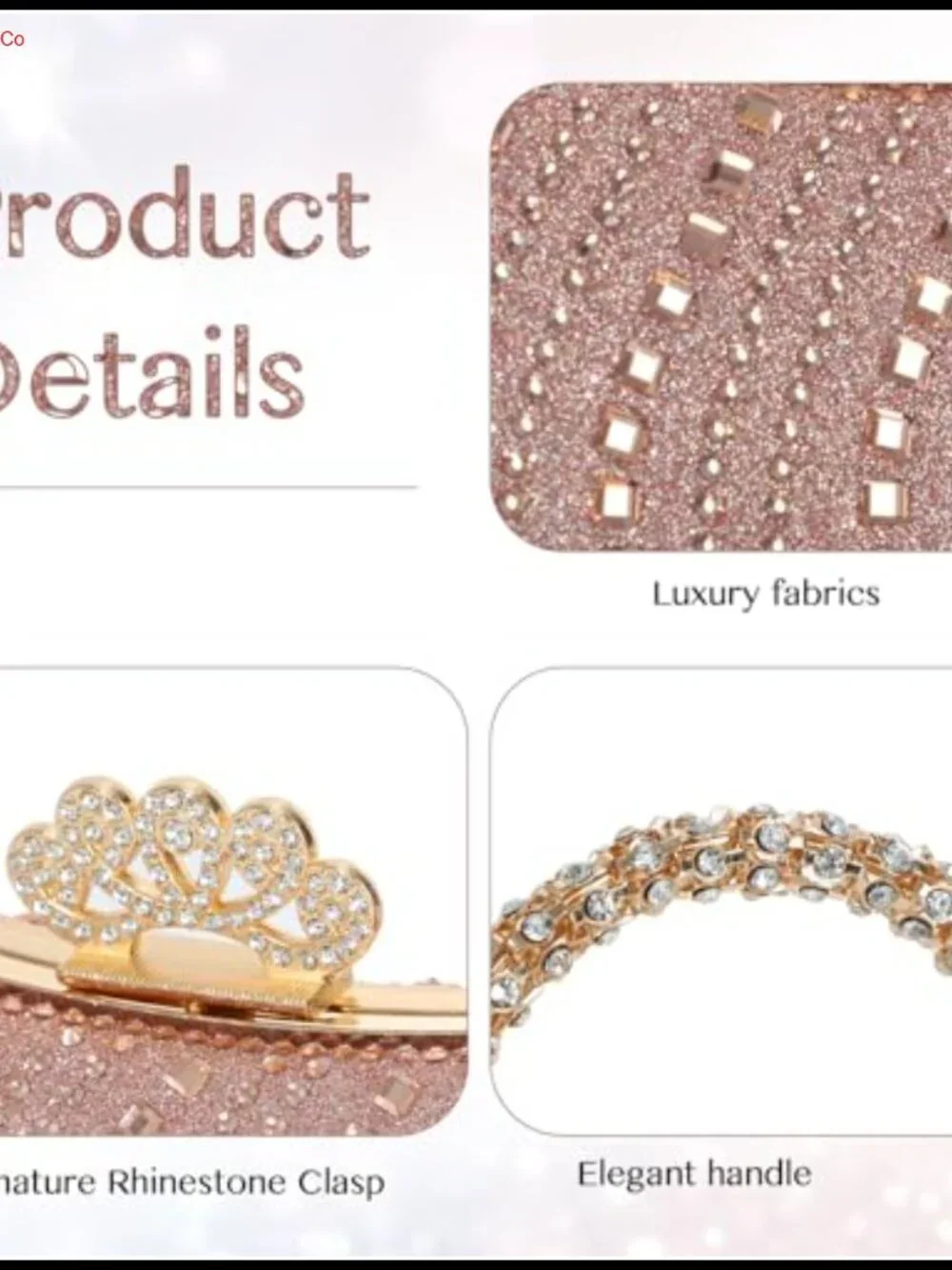 Rhinestone Evening Bag Glitter Clutch Purse Women Sparkly Handbag Chain